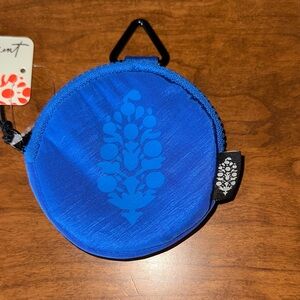 Free People Movement Athlete Blue Round Pouch with Floral Design NWT